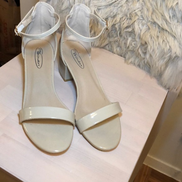 Nude Strappy Sandals with Block Heel - Picture 5 of 5